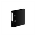 Black office folder for storing papers, vector image