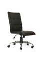black office leather armchair on wheels isolated on white background. side view Royalty Free Stock Photo