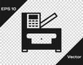 Black Office multifunction printer copy machine icon isolated on transparent background. Vector Royalty Free Stock Photo