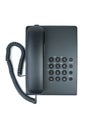 Black office phone with handset on-hook Royalty Free Stock Photo