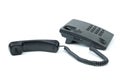 Black office phone with handset near Royalty Free Stock Photo