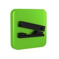 Black Office stapler icon isolated on transparent background. Stapler, staple, paper, cardboard, office equipment. Green