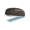 Black office stapler, office tool cartoon vector Illustration Royalty Free Stock Photo