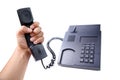 Black office telephone isolated Royalty Free Stock Photo