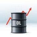 Black oil barrel with drop on white realistic objec Royalty Free Stock Photo