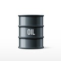 Black oil barrel with drop on white realistic objec Royalty Free Stock Photo