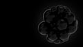 Black oil bubbles abstract on dark background. Drops abstract interaction. 3d render illustration Royalty Free Stock Photo