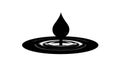 Black oil drop creating ripples on water surface, abstract concept Royalty Free Stock Photo