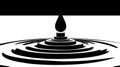 Black Oil Drop Falling into Water and Creating Ripples, Abstract Design Royalty Free Stock Photo