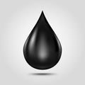 Black oil drop isolated on light grey background. Royalty Free Stock Photo