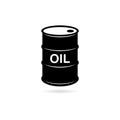 Black Oil drum container, barrel flat icon or logo