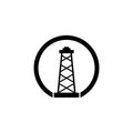 Black Oil pump or pump jack icon isolated on white background Royalty Free Stock Photo