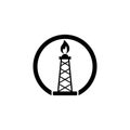 Black Oil pump or pump jack icon isolated on white background Royalty Free Stock Photo