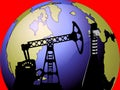 Earth with oil drilling picture Royalty Free Stock Photo