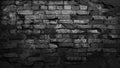 Black old brick wall. Collapsing brickwork. Grunge background with copy space for design. Royalty Free Stock Photo