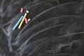 Black old empty chalkboard for copy space with Royalty Free Stock Photo