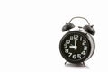 Black old fashion alarm clock. Royalty Free Stock Photo