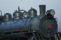 Black Old School Steam Engine Train Royalty Free Stock Photo