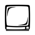 Black old television monitor silhouette