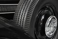 Black oldtimer with spare wheel Royalty Free Stock Photo