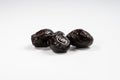 black olive, isolated, white background, oil Royalty Free Stock Photo