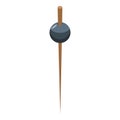 Black olive toothpick icon, isometric style