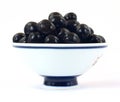 Black olives in bowl Royalty Free Stock Photo