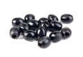 Black olives isolated ower white