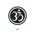 black om isolated vector icon. simple element illustration from religion concept vector icons. om editable logo symbol design on Royalty Free Stock Photo