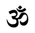 Black Om symbol for sacred sound in Hinduism Royalty Free Stock Photo