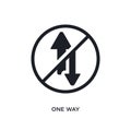 black one way isolated vector icon. simple element illustration from traffic signs concept vector icons. one way editable logo Royalty Free Stock Photo