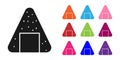 Black Onigiri icon isolated on white background. Japanese food. Set icons colorful. Vector Illustration