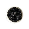 Black onyx pebbles isolated, polished hematite gem stones