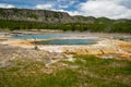 Black Opal spring, located in the Biscuit Basin, a geothermal feature area of Yellowstone National Park Royalty Free Stock Photo