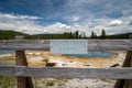 Black Opal spring, located in the Biscuit Basin, a geothermal feature area of Yellowstone National Park Royalty Free Stock Photo