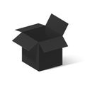 Black open box isolated on white background. Vector Illustration Royalty Free Stock Photo