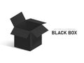 Black open box isolated on white background. Vector Illustration Royalty Free Stock Photo