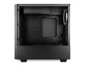 Black open empty midi tower pc computer case side view isolated white background. gaming component technology electronics concept