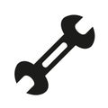 Black open end wrench on a white background Royalty Free Stock Photo