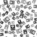 Black Open matchbox and matches icon isolated seamless pattern on white background. Vector Royalty Free Stock Photo