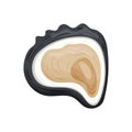 Black open oyster shell. Vector illustration on white background.