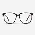 Black optical glasses on white background. Dioptrical Glasses. Ophthalmology concept.