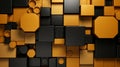 a black and orange background with many cubes Royalty Free Stock Photo