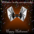 Black orange banner Happy Haloween spider mask