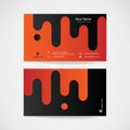 Black orange business card template, modern name card design vector illustration. Royalty Free Stock Photo