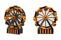 Black and orange halloween ferris wheel with spiderweb and spider