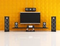 Black and orange home theater