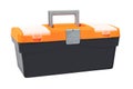 The black orange, plastic tool box. Royalty Free Stock Photo
