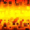 Black orange red yellow glowing rounded tiles background Royalty Free Stock Photo