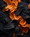 black and orange ripples on a black background Royalty Free Stock Photo